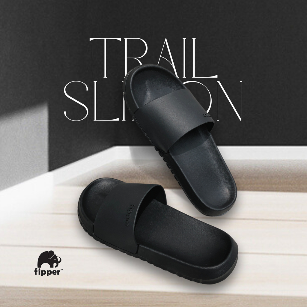 Fipper Slip On Trail / Sandal Slip On / Fipper Trail / Slip On Unisex - Black