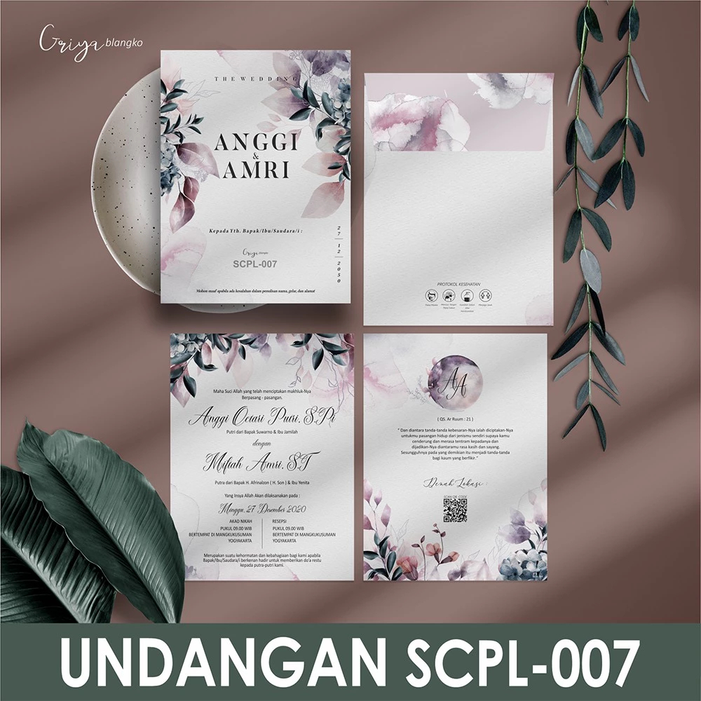 SCPL 007 (AMPLOP + ISI) BLANKO UNDANGAN PERNIKAHAN / GRIYA BLANGKO (HARGA UNTUK 1PAK + OPP)