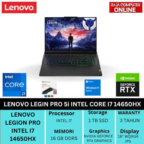 LENOVO LEGION PRO 5 I7-14650HX RTX4060 1TB SSD 16GB IPS 240HZ WIN11+OHS2021