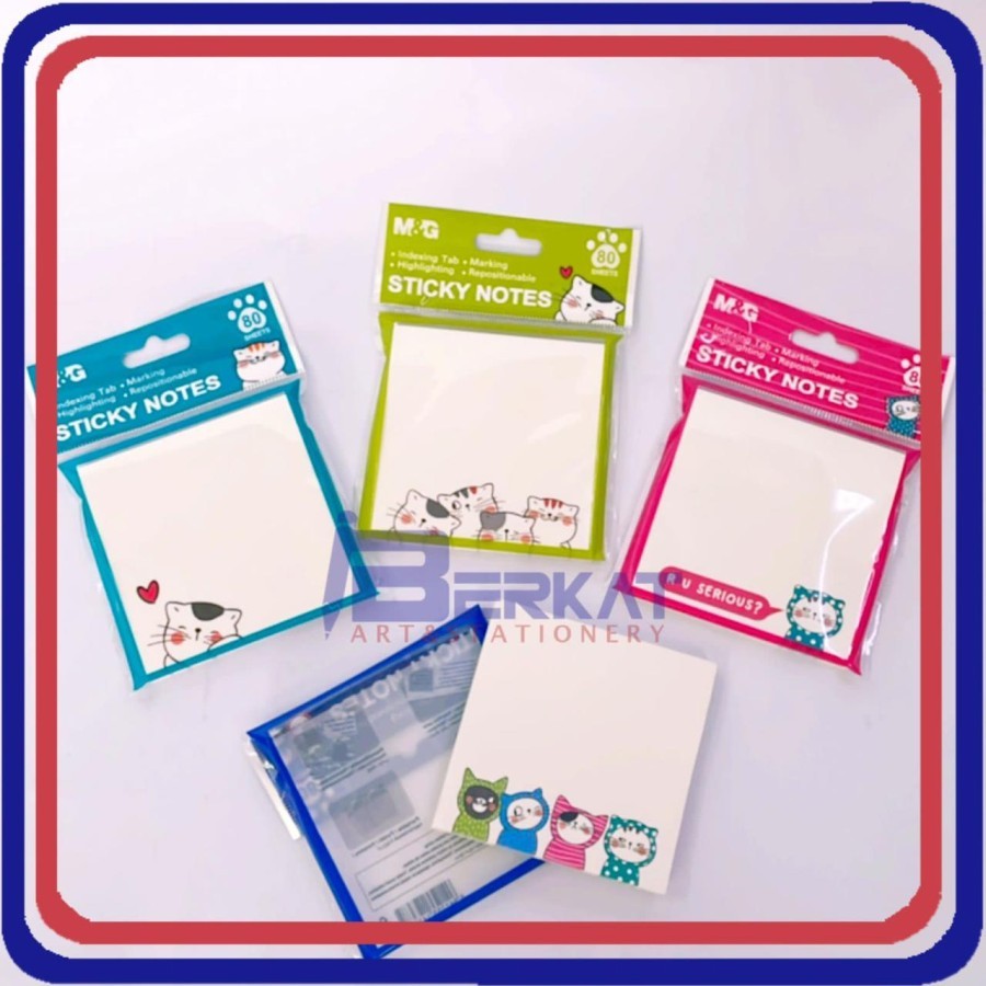 

M&G Sticky Notes White Color 3 x 3 Inch 76 x 76mm SO MANY CATS