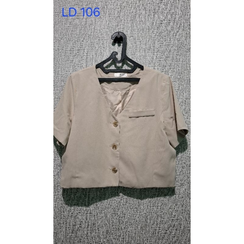Blazer Crop Lengan Pendek
