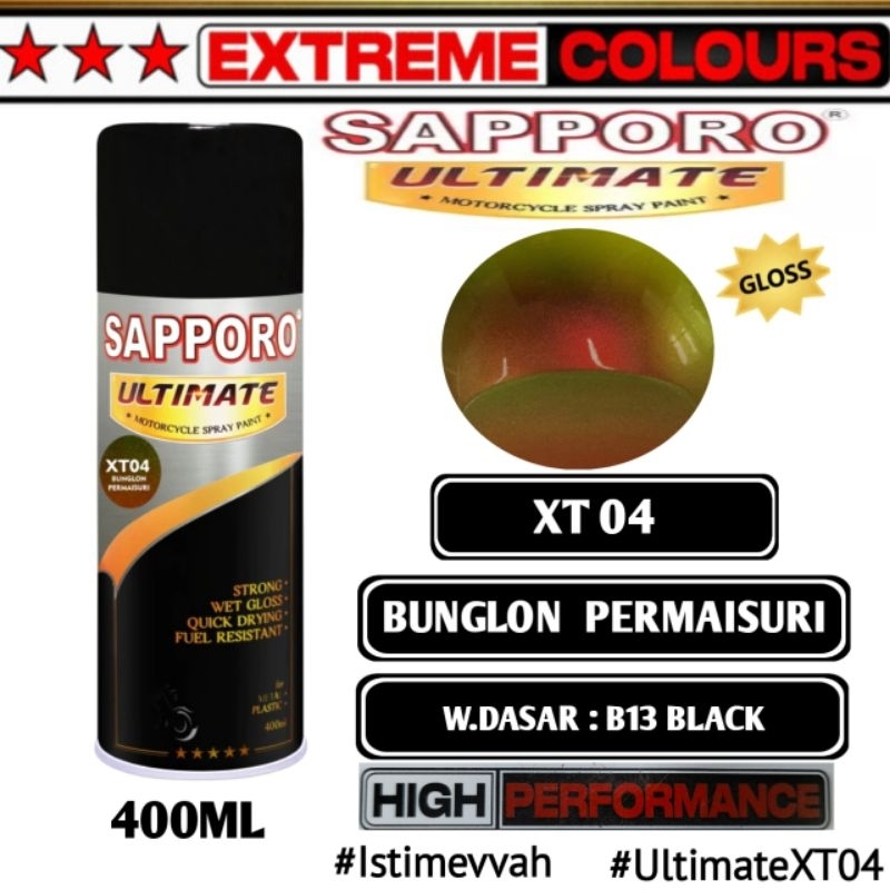 XT04 BUNGLON PERMAISURI EXTREME COLOURS SAPPORO ULTIMATE Pilok/cat semprot/Sapporo ultimate/cat aero