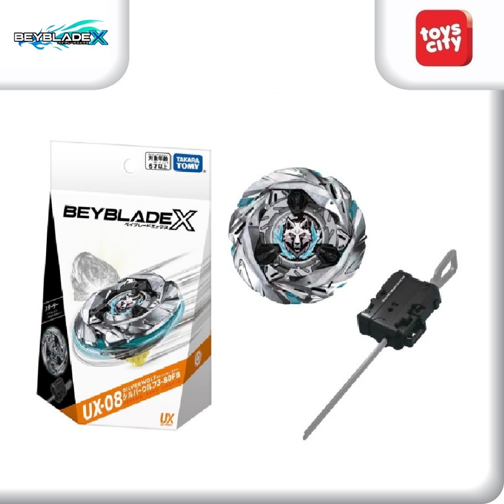 Beyblade X UX-08 Starter Silver Wolf 3-80FB Original Takara Tomy