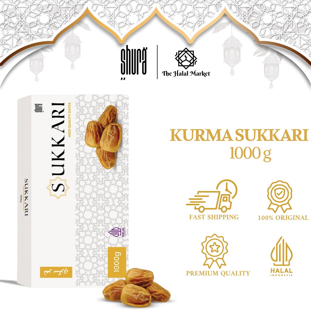 

Shura Kurma Sukkari Kurma Raja Manis Legit Original Box 1kg Premium Original