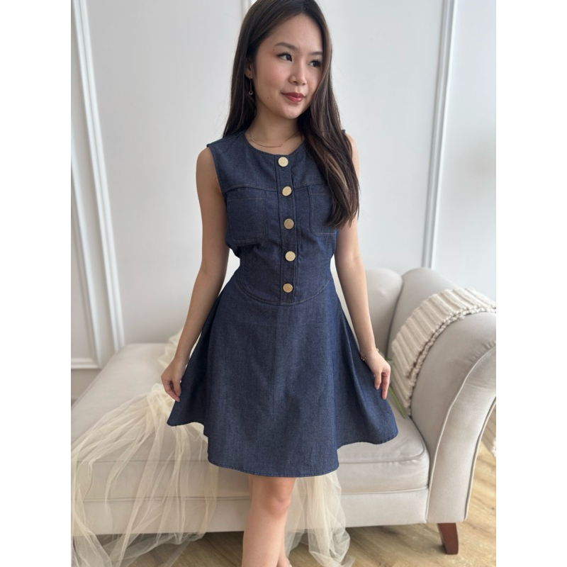 ERINA DRESS/D0137/DENIM DRESS SLEEVELESS MIURA