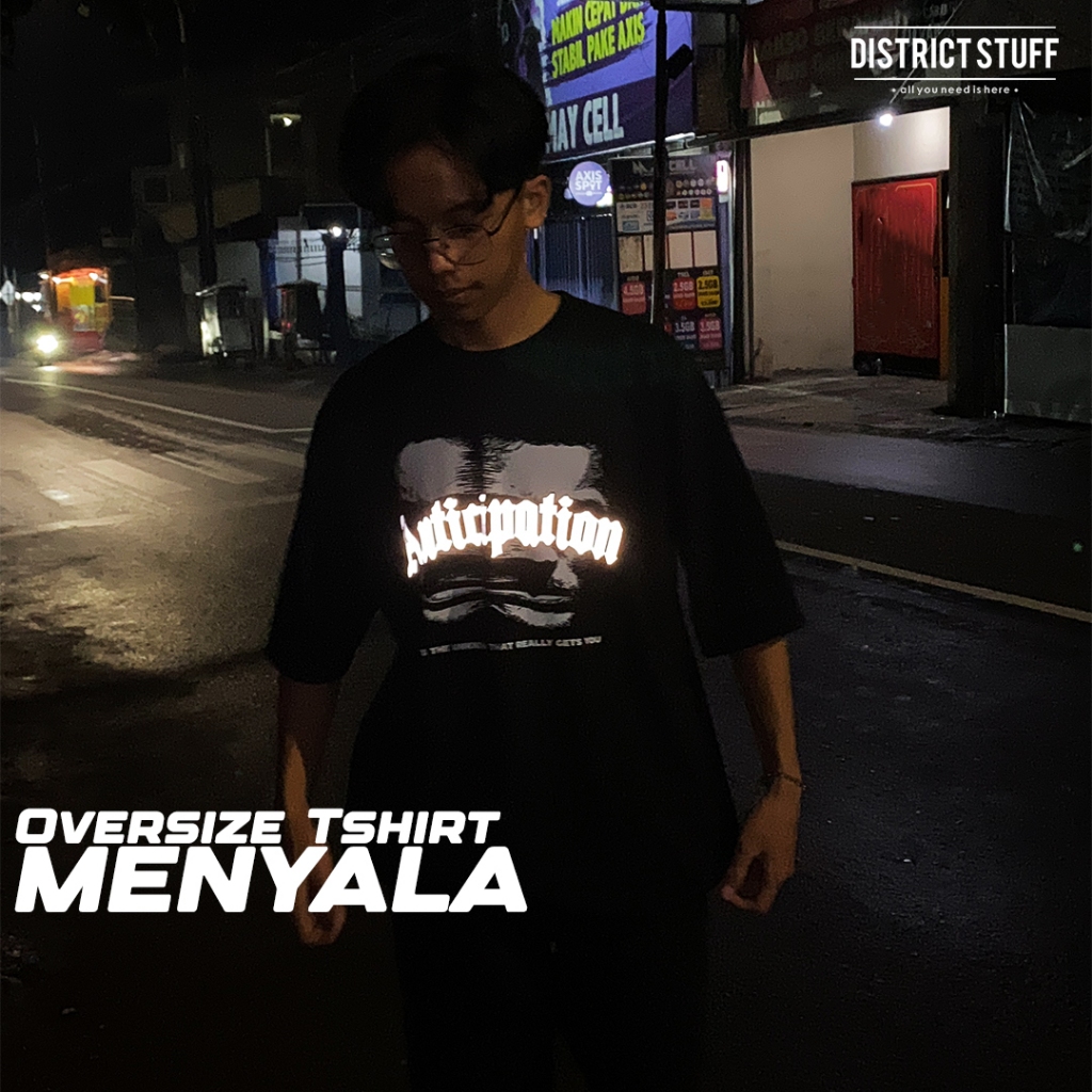 Kaos Oversize Reflektif Anticipation Tshirt Oversized Menyala Dalam Gelap Pria Wanita Premium