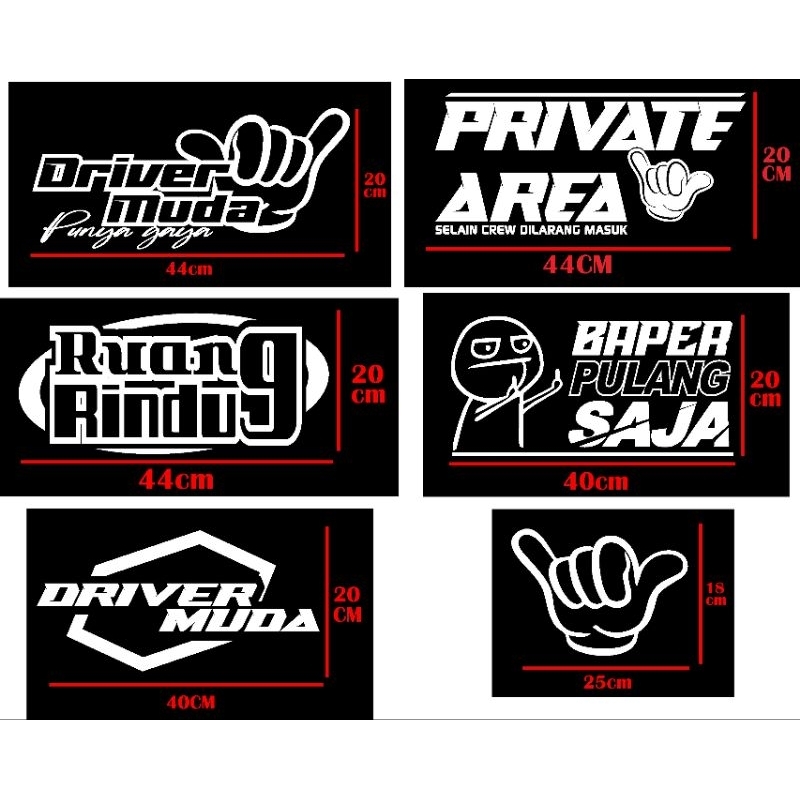 stiker kaca samping truk, pickup/mobil