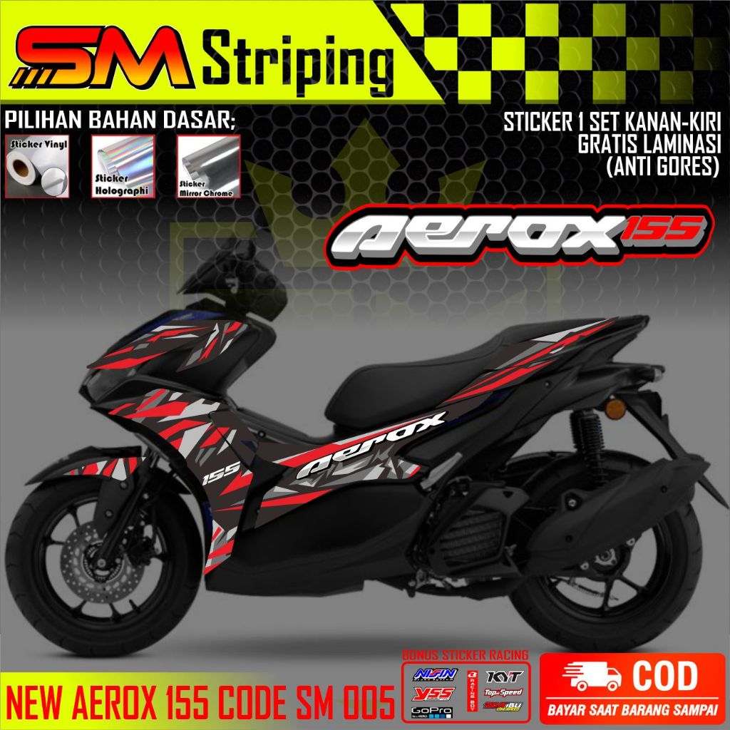 STRIPING FULL BODY AEROX 155 VARIASI NEW DESAIN-STIKER FULL AEROX 155