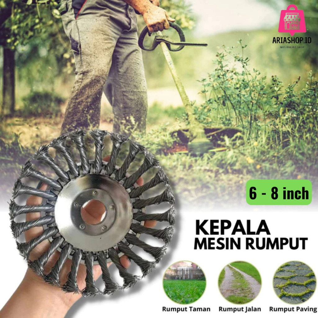 Sikat Kawat Potong Rumput Derusting Weeding Wheel 2 Ukuran 6-8 Inch / Kepala Sikat Kawat Potong Rump