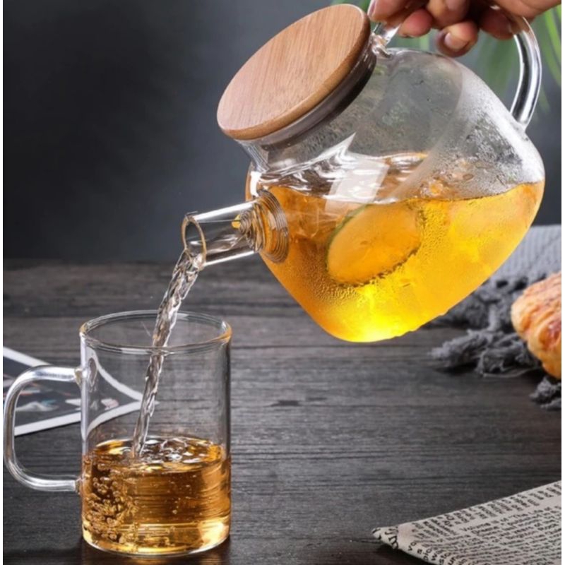 A5 TEKO KACA GOLD DIAMOND TAHAN PANAS 1000 ML DAN 1800 ML DIAMOND GLASS PITCHER