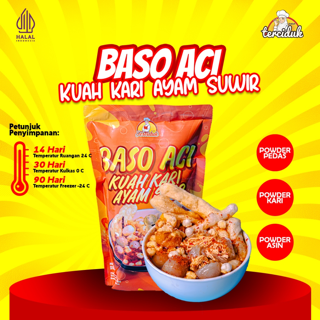 

Ygshop17 Baso Aci Kuah Kari Ayam Suwir Pedas Gurih - Paket Hemat Dapat 3 Bungkus Baso Aci Kari Ayam
