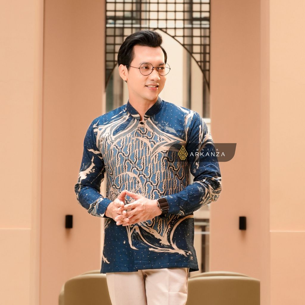BATIK ARKANZA Kemeja Batik Koko Motif TINULAR Slimfit Lengan Panjang