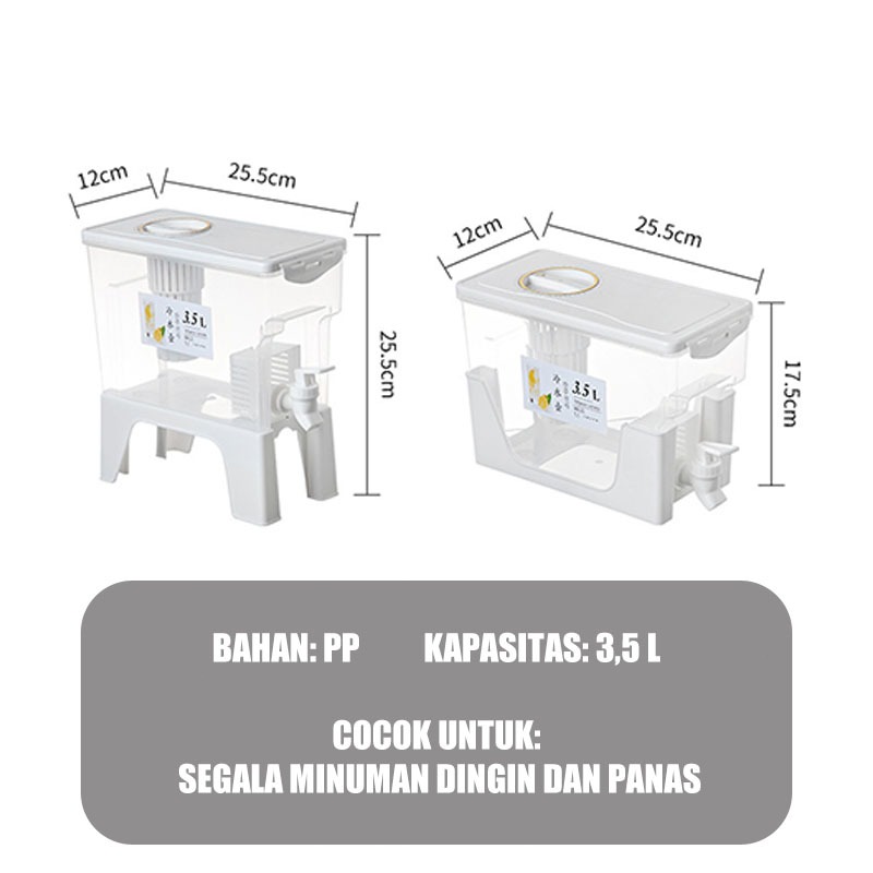 tyu Dispenser Air Minuman Panas Dingin 3 5 Liter Estetik Dispenser Kulkas Galon Mini Dengan Keran