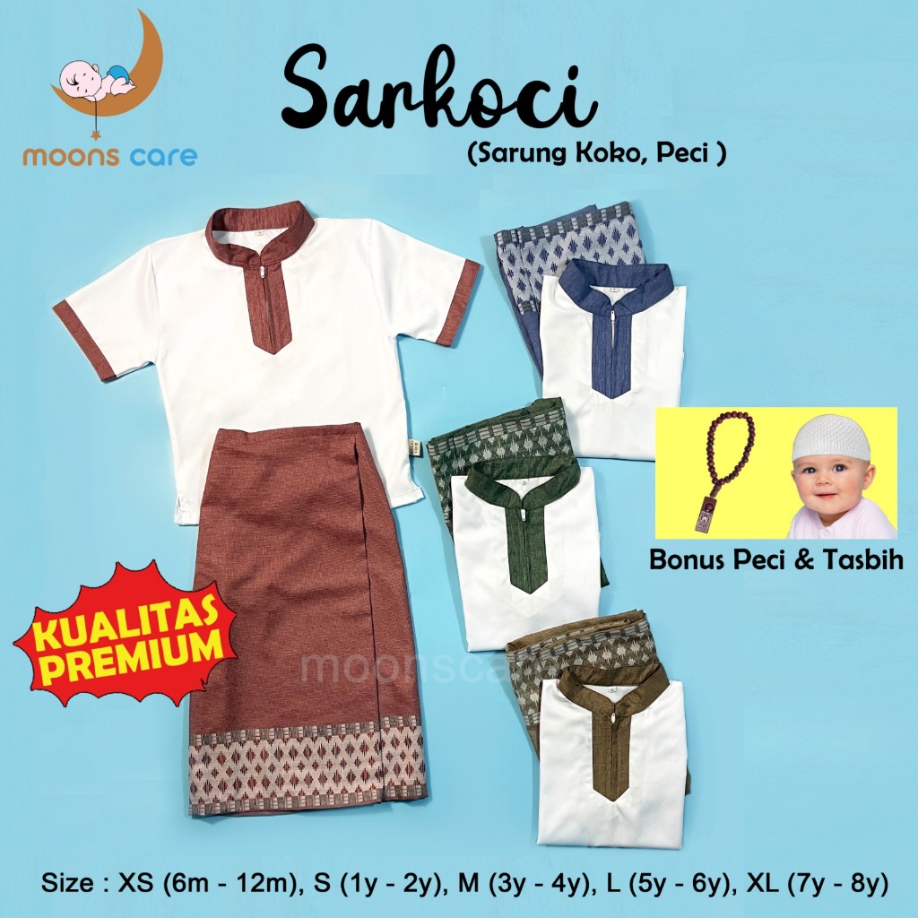 READY Sarung set koko Peci Dita Sarkoci Dita anak murah grosir sarung instan sarung celana, baju mus