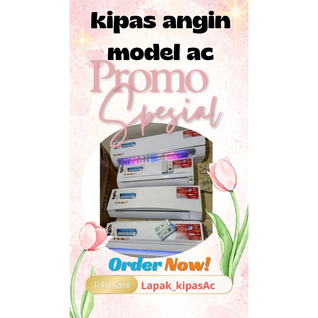 Kipas Angin Model ac merek panasonic polos led 2pk 2.5pk 3pk (free ice gel)mesin original