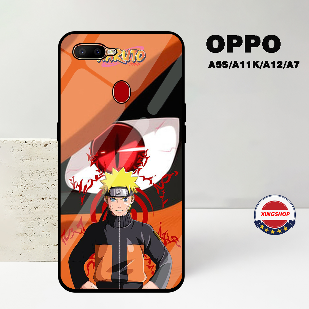 [ SH26 ]  CASE Glossy OPPO A5S | OPPO A11K | OPPO A12 | OPPO A7 | Casing Kilau Pic HD Motif NARUTO |