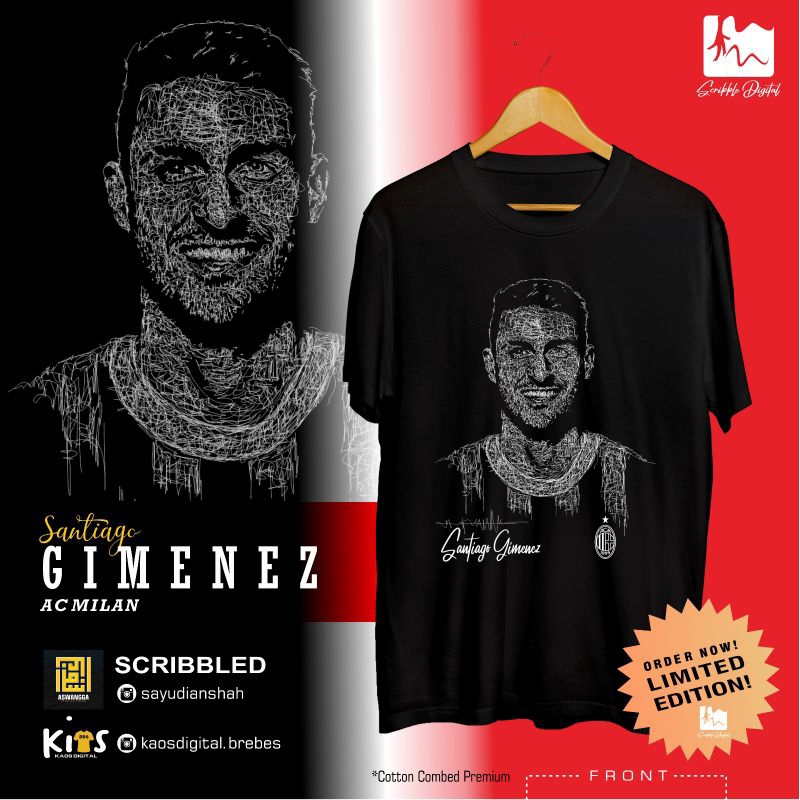 Scribbled limited edition Santiago Gimenez AC Milan
