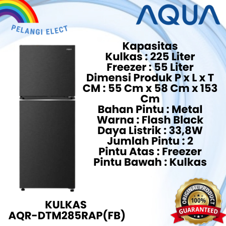 KULKAS AQUA 2 PINTU TWIN INVERTER AQR-DTM285