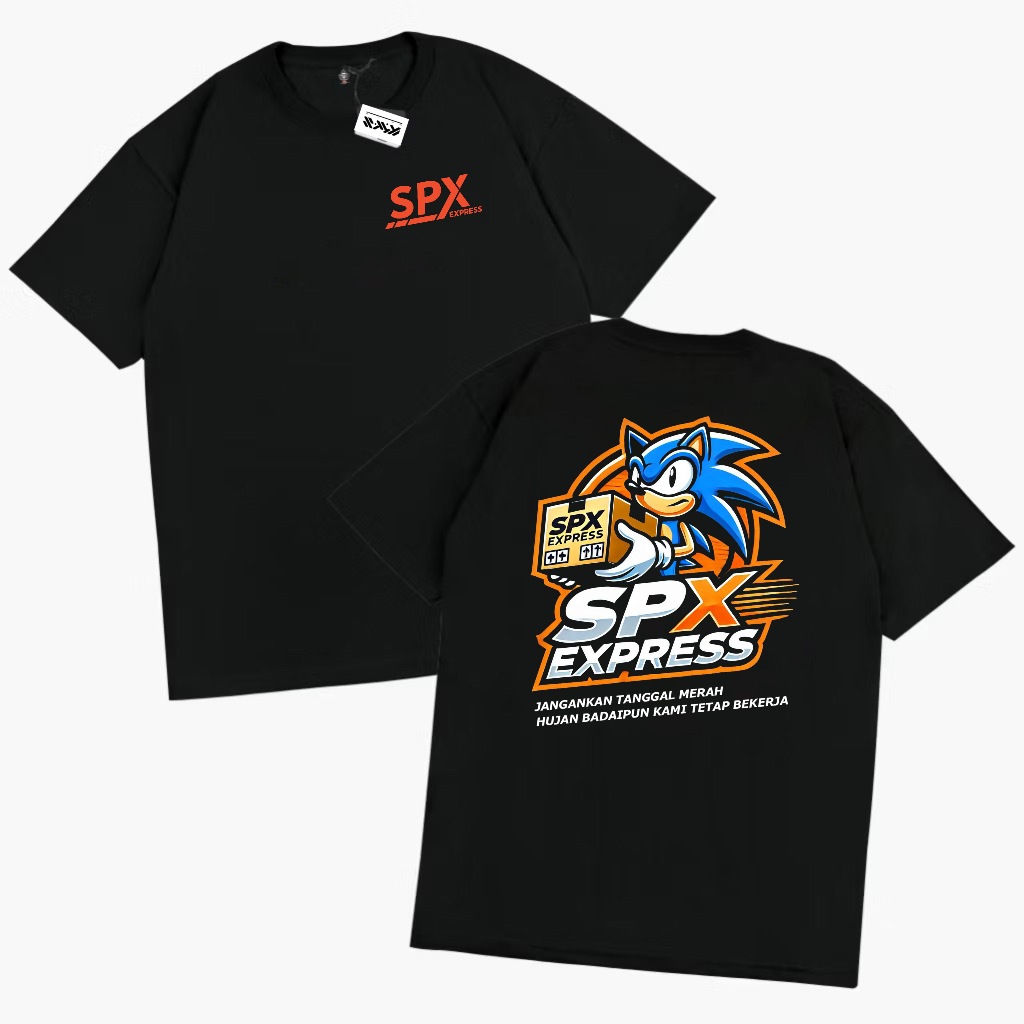 Kaos Kurir Shopee SPX Express Kaos Distro Baju Distro Kaos Hitam Keren Katun 30s Lembut