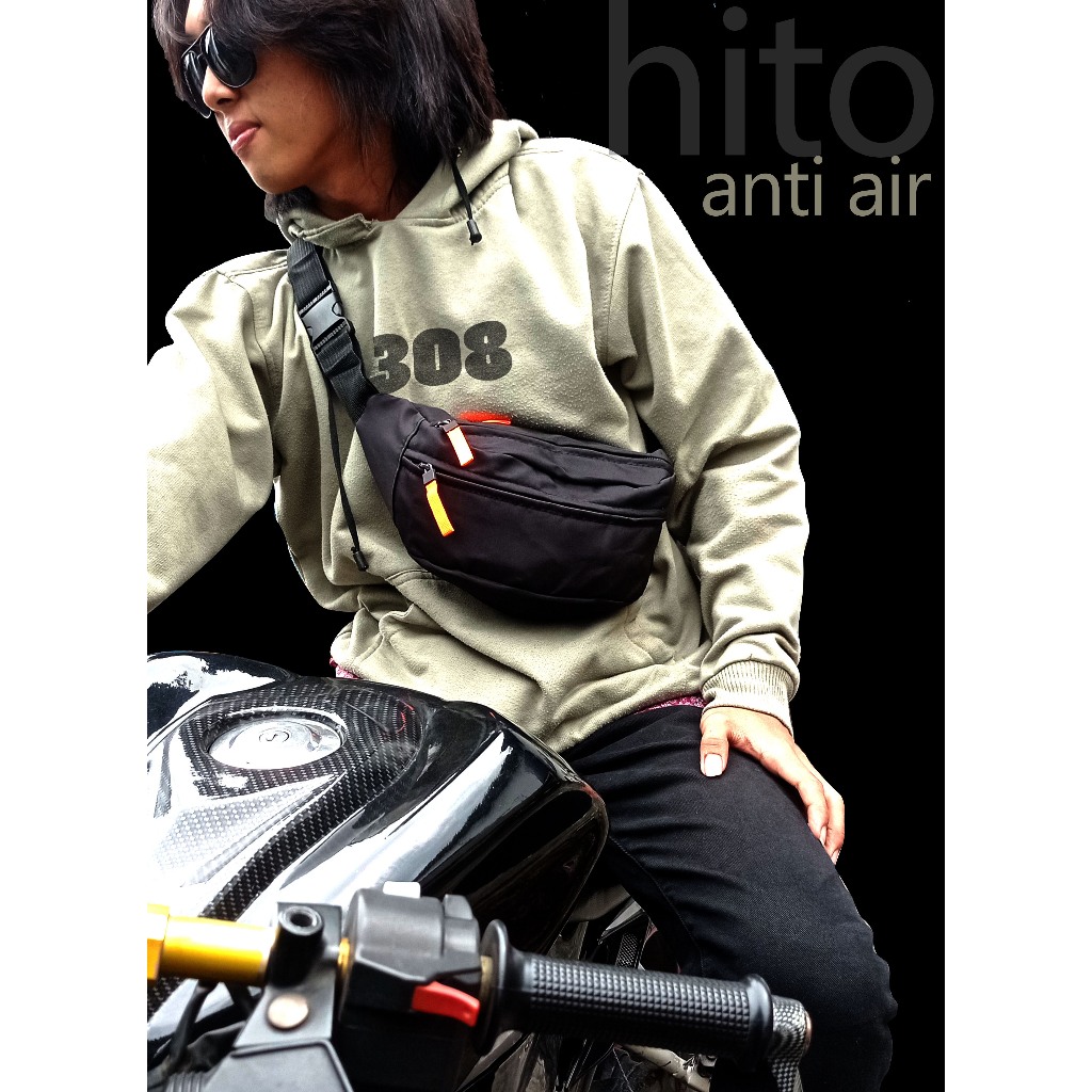 HITO Tas Motor Pria Selempang Pinggang HP Dompet Water proof Anti Air