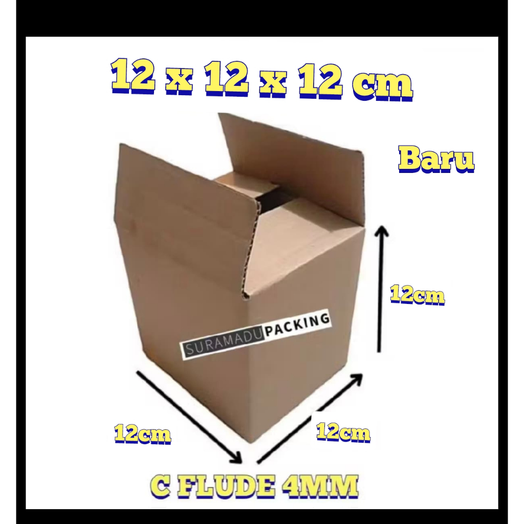 

Kardus box karton packing 12x12x12 cm Packing Polos dan Tebal 4mm C FLUDE