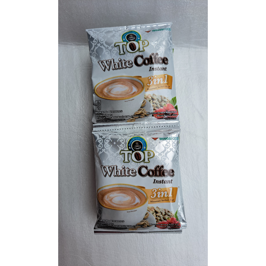 

Top Kopi White Coffe - 1 Renceng / isi 10 sachet x 21 Gr