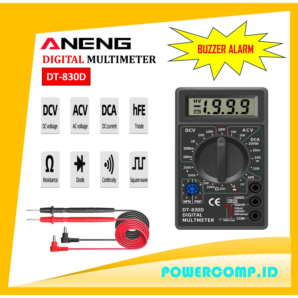 ANENG Multimeter Digital DT-830D DT830D Mini Pocket Digital Multimeter Multimeter Avometer Multitest