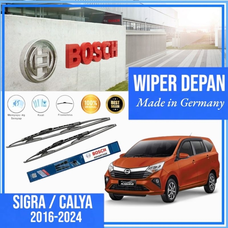 WIPER BLADE DEPAN MOBIL SIGRA CALYA 2016-2024 BOSCH ORI 22" 17”
