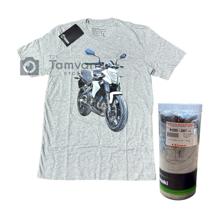 APPAREL TSHIRT BAJU KAOS ER6n GREY ORIGINAL KAWASAKI