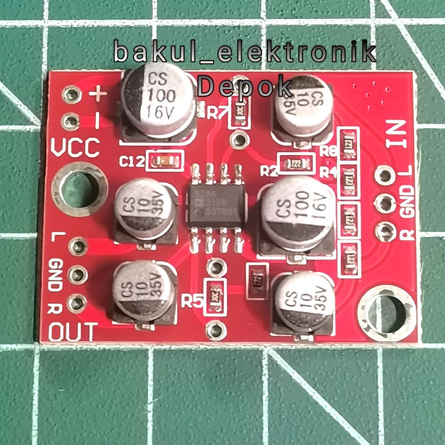 kit preamp penguat sinyal audio AD 828 suply 12v single