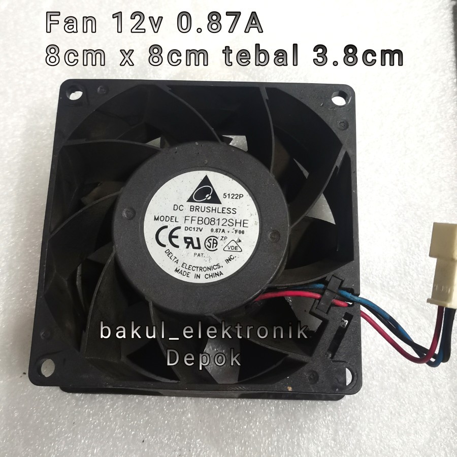 FAN 12V 8cm 0.87A DELTA FFB0812SHE