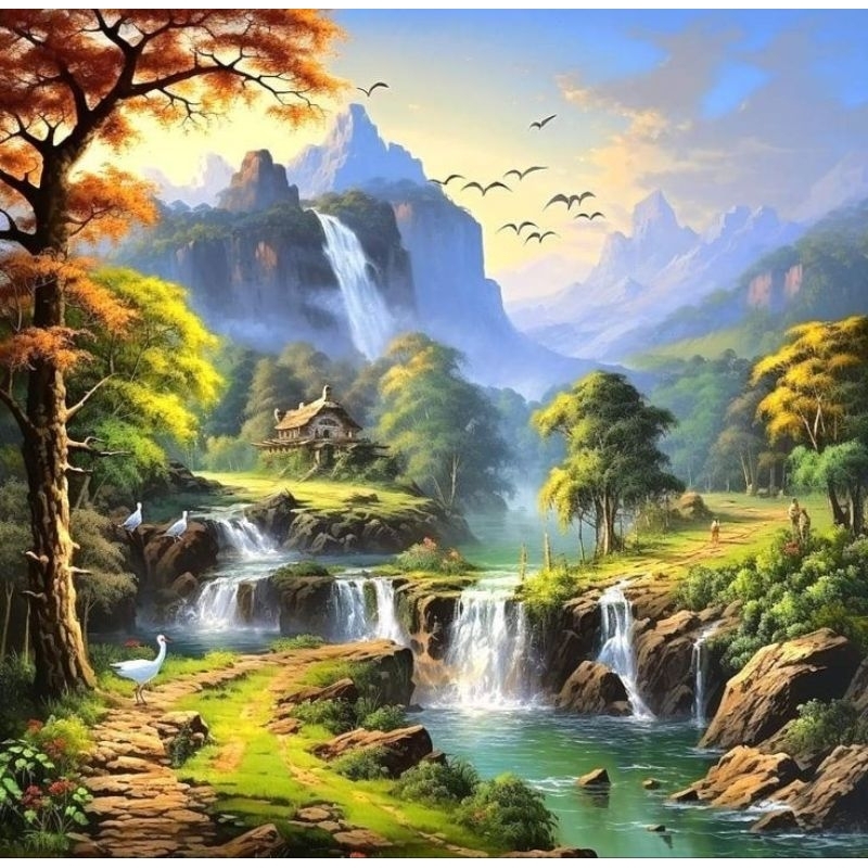 poster cetak jumbo, pemandangan alam, hiasan dinding pemandangan alam,bisa cod