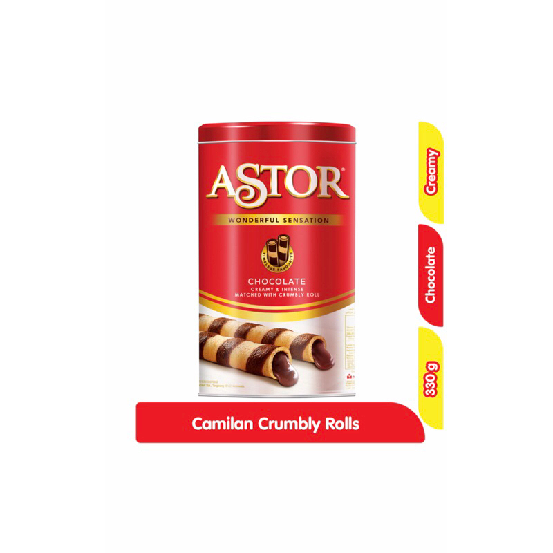 

Astor wafer stik coklat kaleng 330g