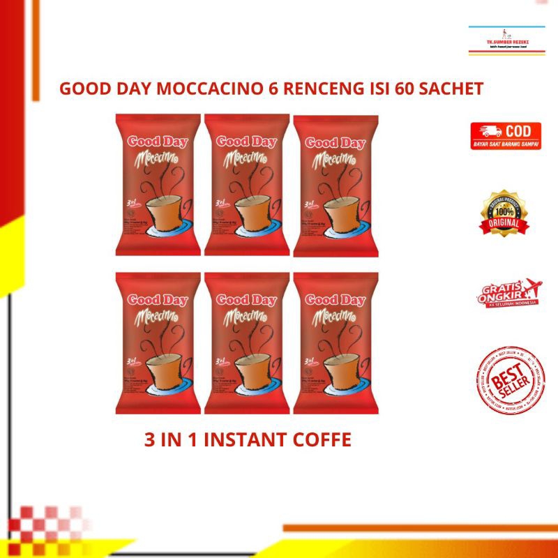 

[PAKET HEMAT ISI 6] Kopi Goodday Moccacino Merah 6 Renceng Isi 60 Sachet PROMO MURAH/Goodday Moccacino 6 Renceng Isi 60 Sachet PROMO MURAH