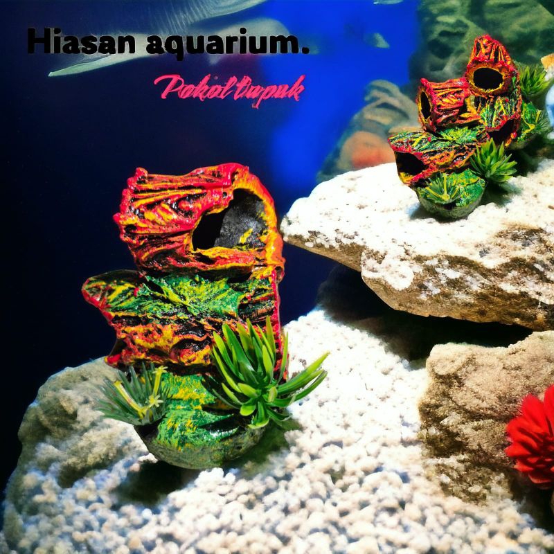 Hiasan aquarium / hiasan akuarium / dekorasi aquarium akuarium / ornamen aquarium /rumah ikan