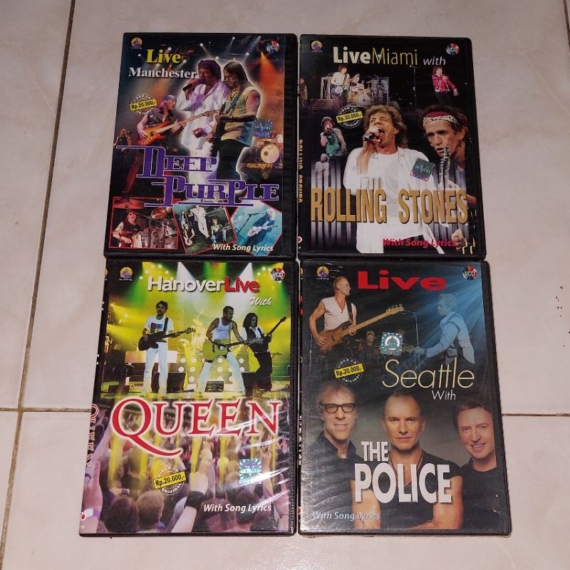 vcd original Live Manchester DEEP PURPLE / Live Miami With THE ROLLING STONE / Hanover Live With QUE