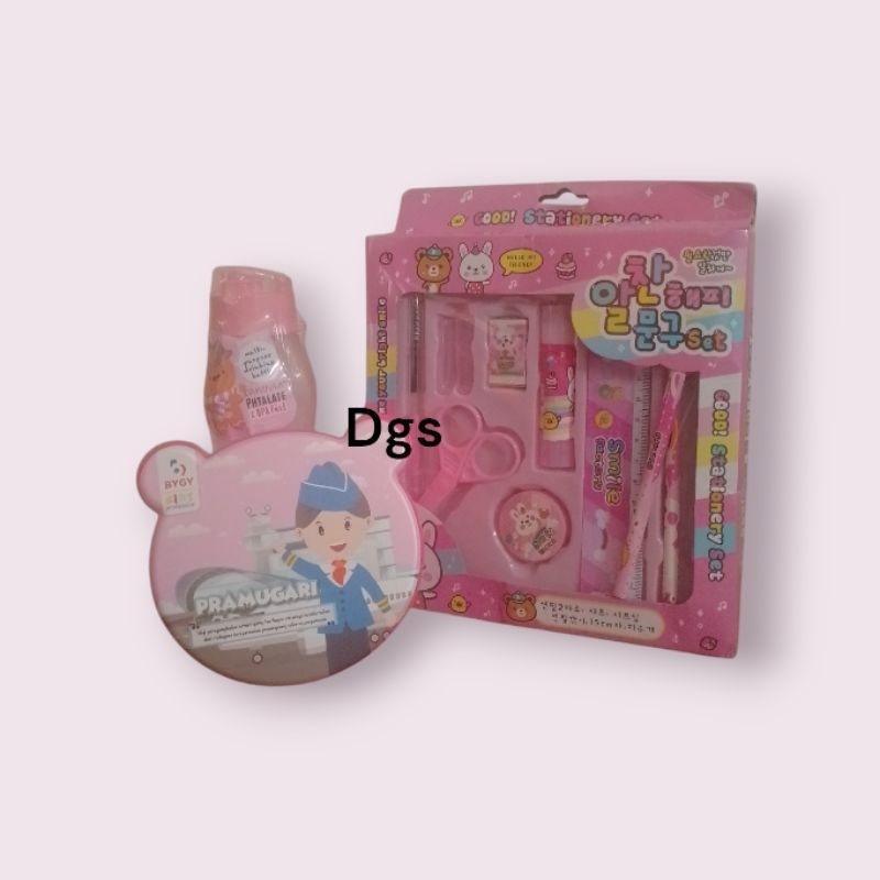 

pensilcase stasionary alat tulis anak satu set