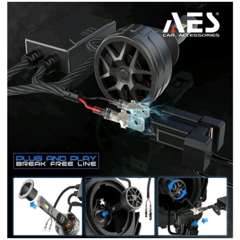 Lampu LED Turbo P5 Socket H4 100Watt Merk AES