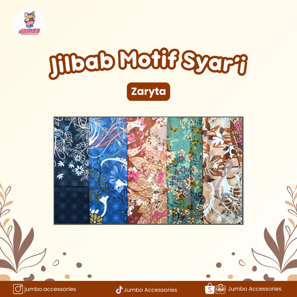 Jilbab Motif Syari Zaryta Jumbo Accessories