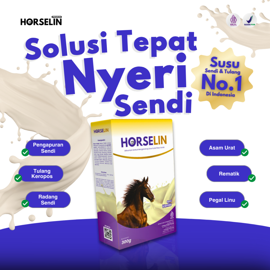 

HORSELIN - Susu Kuda Liar Sumbawa Atasi Nyeri Sendi Dan Pegal Linu 1 Box 200Gram