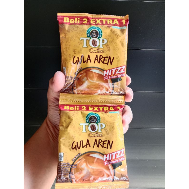 

Top Coffee Gula Aren 3in1 Kemasan 1 Renceng isi 15 Sachet