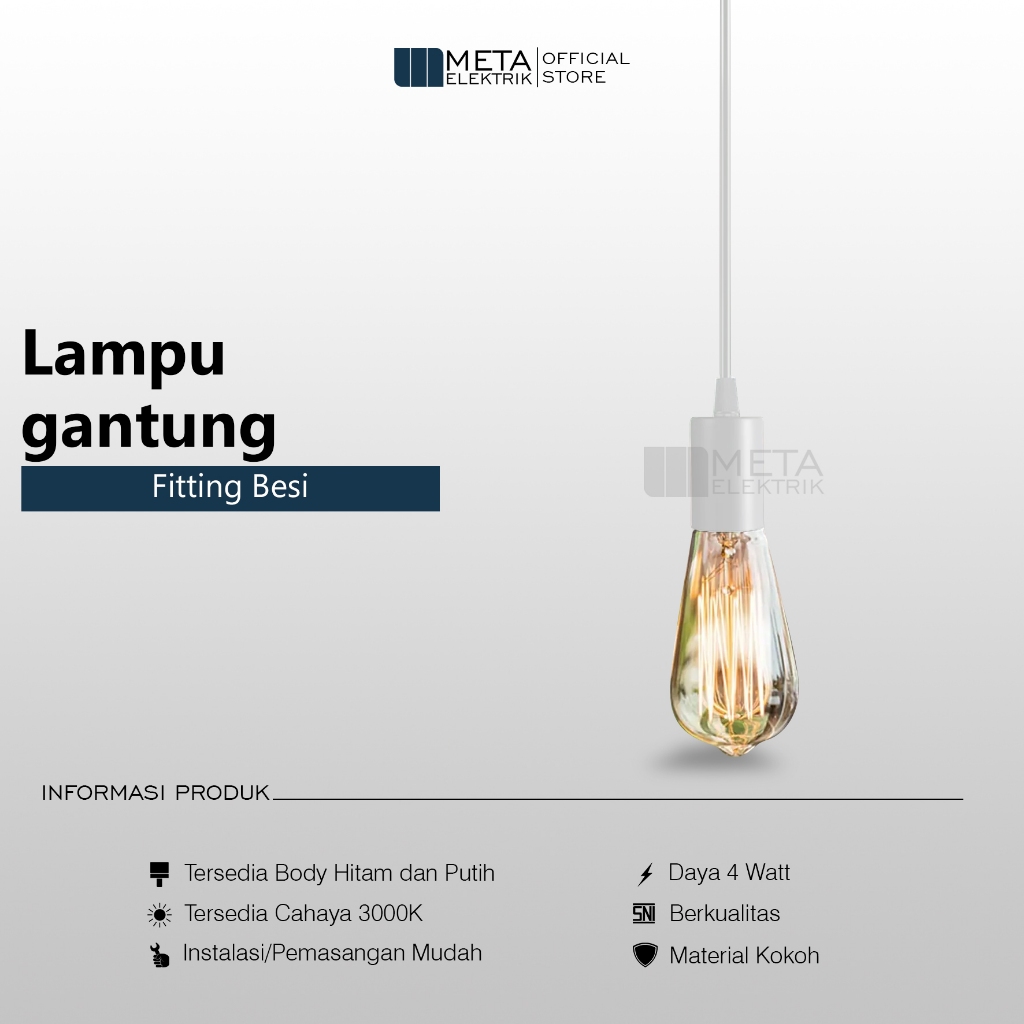 Lampu gantung plafon minimalis fitting gantung edison lampu kafe