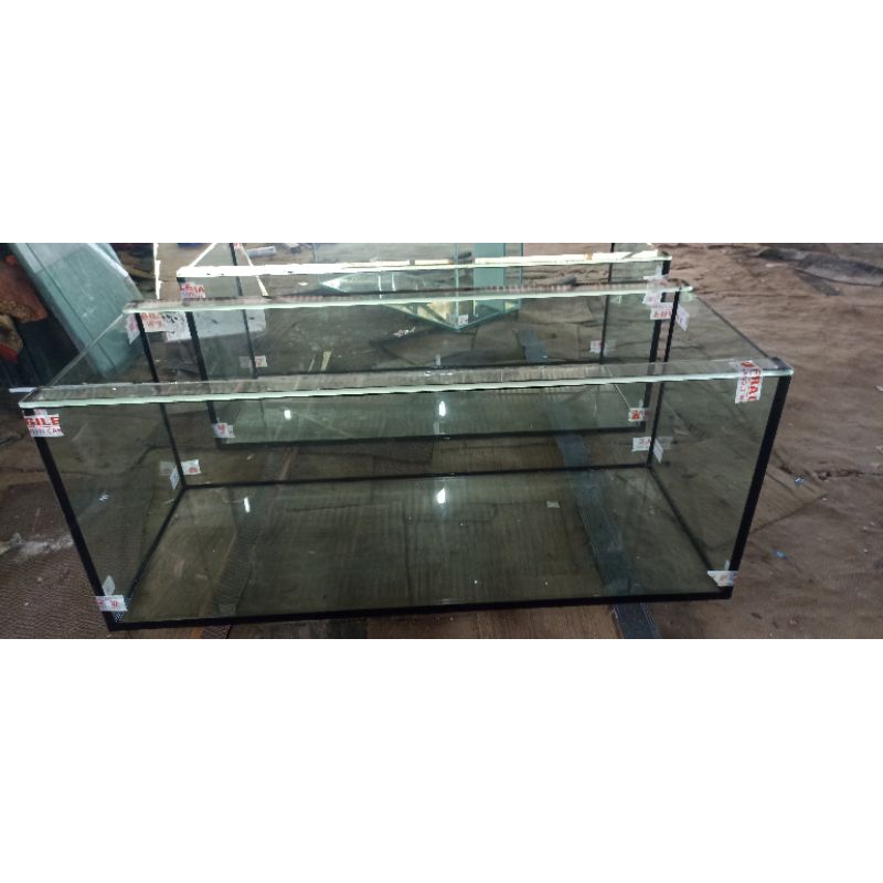 Aquarium uk 150x60x60 full 12mm lem hitam