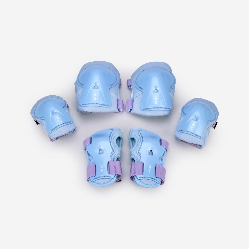 Decathlon OXELO Set Pelindung Skate Anak 3P Biru Muda Kelinci - 8799985