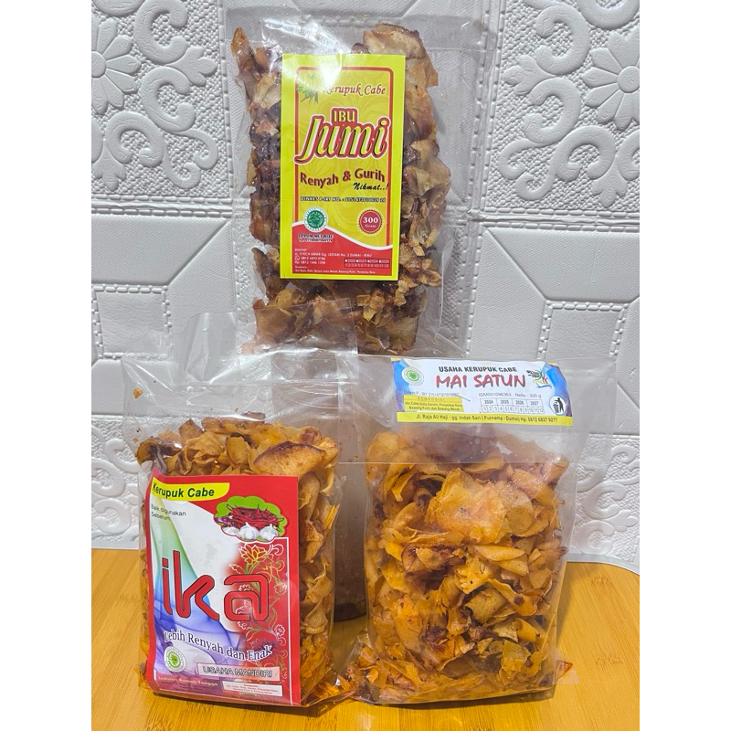 

[COD] Kerupuk Cabe Dumai Maisatun/Ibu Jumi/Ika 300gr packing free bubble/kardus