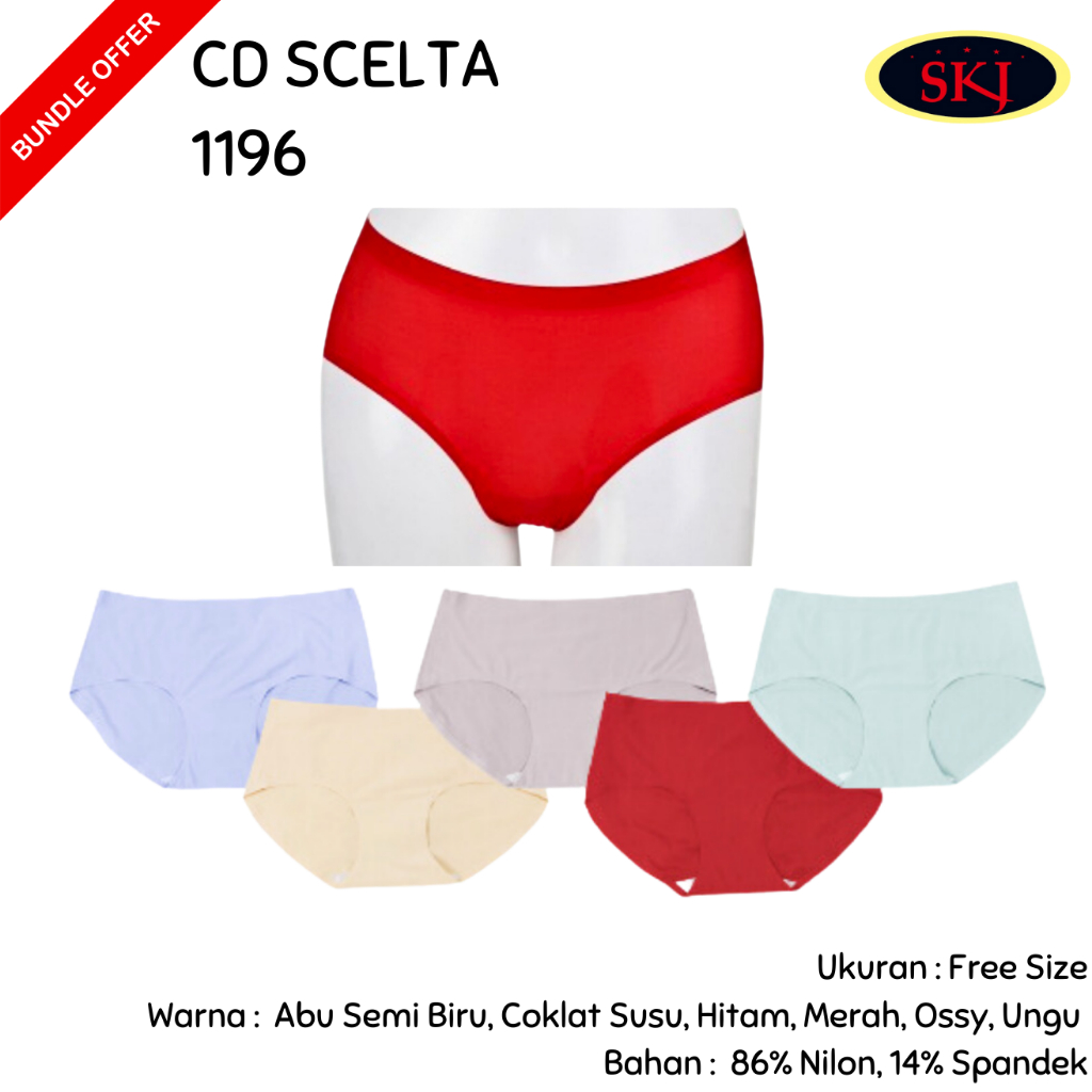 Celana Dalam SCELTA 1196 Halus / CD Ukuran M-XXL Bahan Katun / CD Wanita