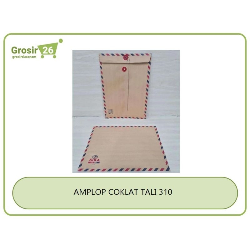 

(1 bungkus) amplop coklat tali lamaran kerja airmail folio no. 310 | ukuran 24 x 35 cm