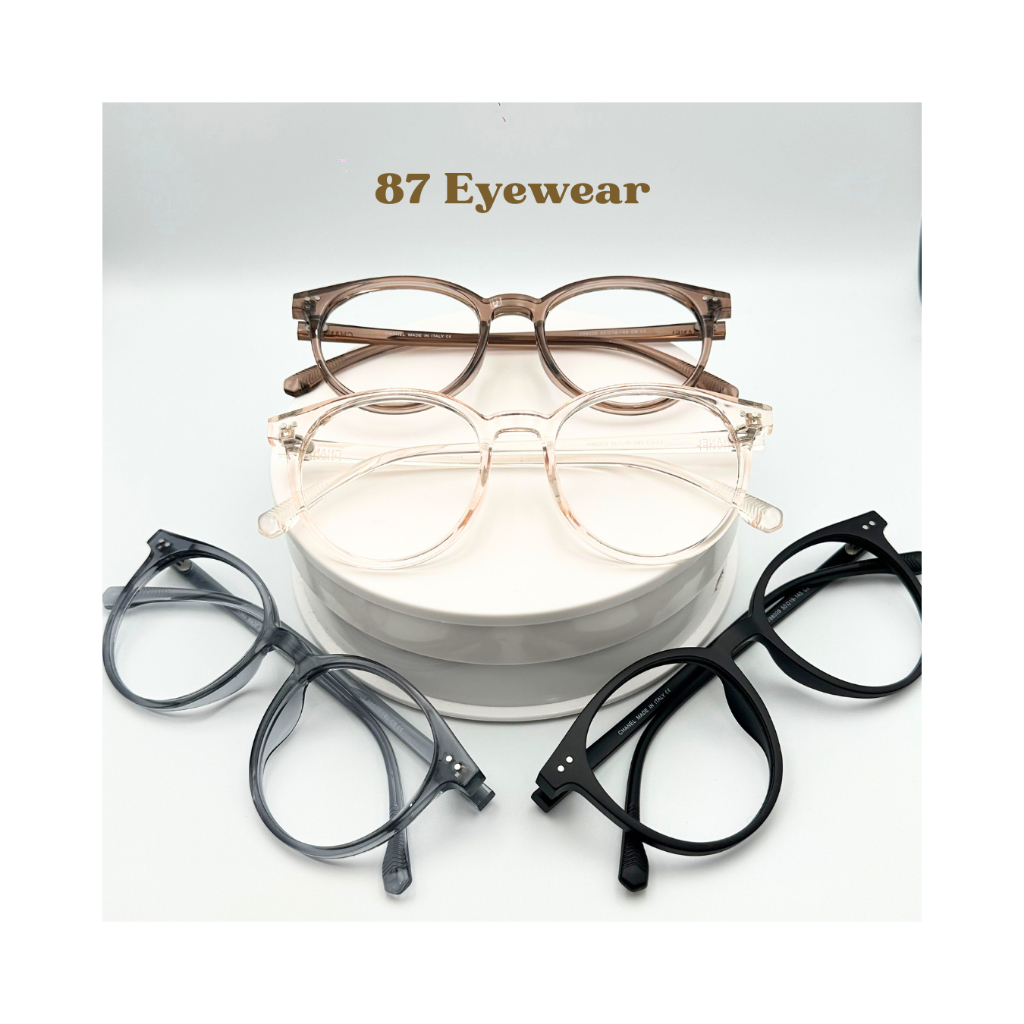 Kacamata 87 Eyewear-Frame V88009 bulat besar