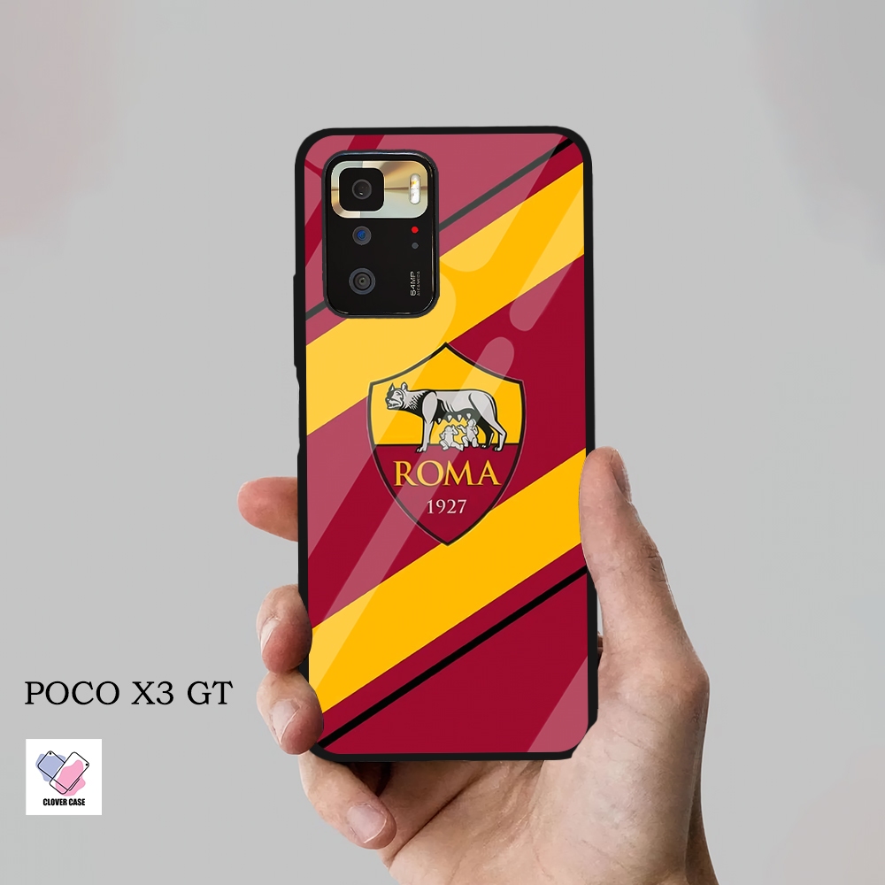 [BL45]  Case Glossy Case | POCO X3 GT | CASE KEKINIAN LUCU |  Casing Hp Kilau Motif AS ROMA