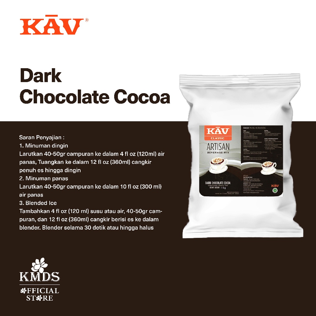 

KAV ARTISAN DARK CHOCOLATE COCOA POWDER 1 KG